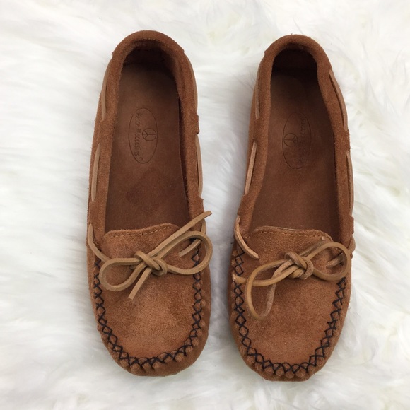 Peace Moccasins Shoes - Camel Suede Peace Moccasin Loafers